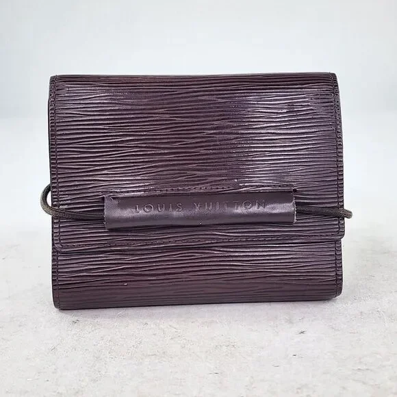 Louis Vuitton Epi Porte Monnaie Elastic Trifold Wallet Brown Leather Card Holder - Picture 6 of 14